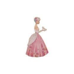 N2 Lapel Pin Soulier de Verre Silver+Pink Cinderella In Ball Gown Charms | ADCD4061 