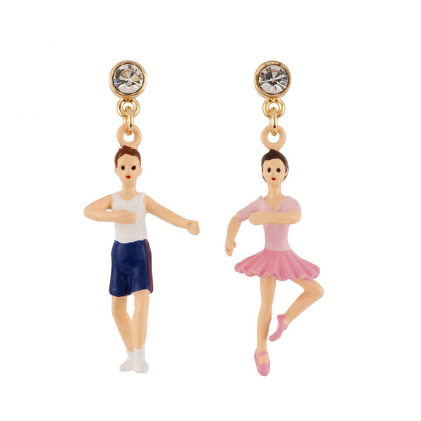 N2 Les Petits Rats Crystals & Ballet Dancers Making A "Retiré" Step Earrings | AEOP101T/1 