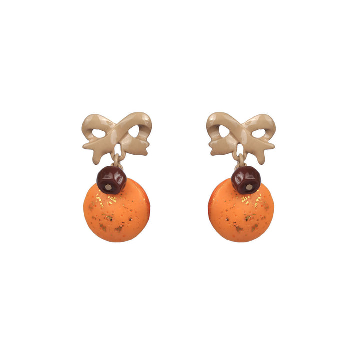 N2 Macarons Il Parait Qu'Ils Sont Bons W/Knot White Choco Earrings | AAMR1032 