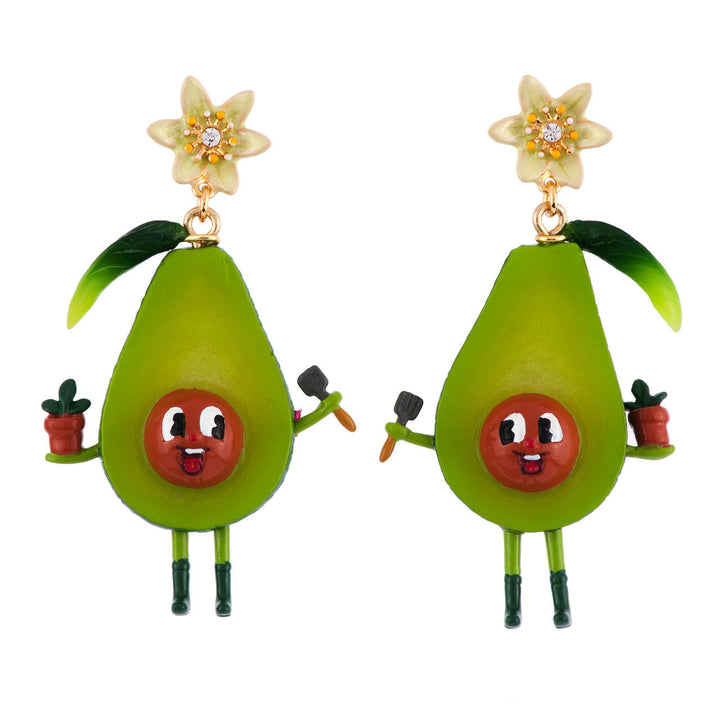 N2 Mon Potager Avocado With Flowerpot & Spade Earrings | AFMM1031 