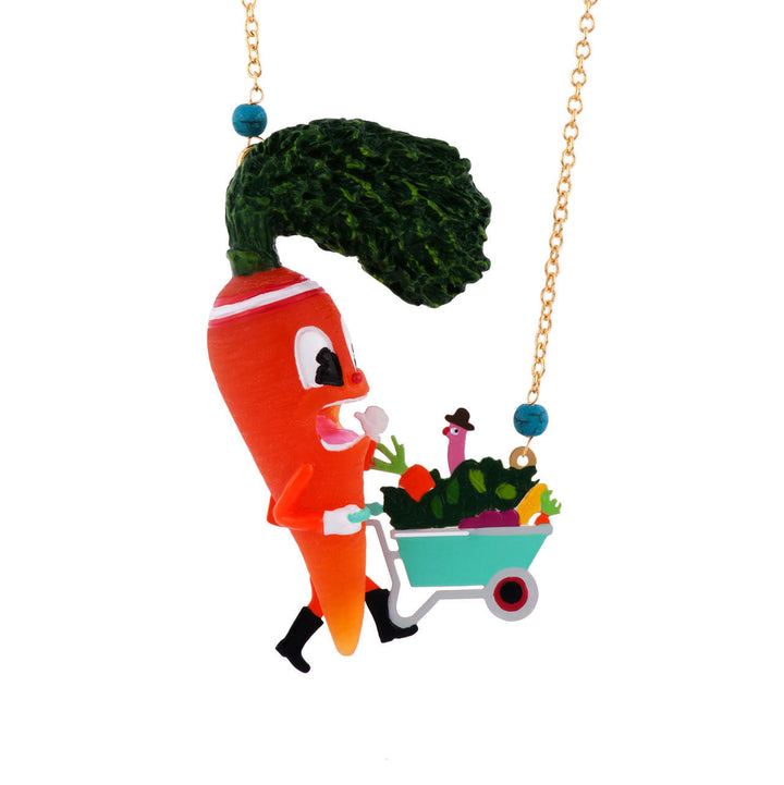 N2 Mon Potager Carrot & Wheelbarrow With An Unexpected Guest Necklace | AFMM3021 