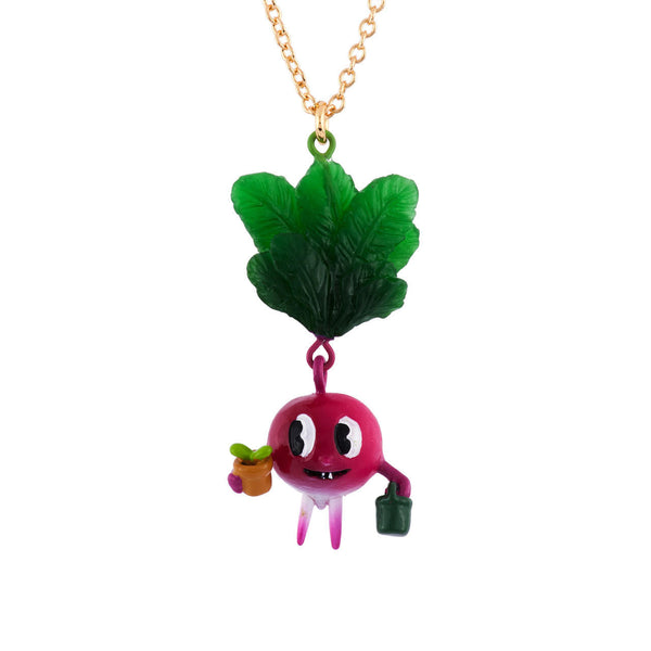 N2 Mon Potager Radish With Bucket & Flowerpot Necklace | AFMM3121 