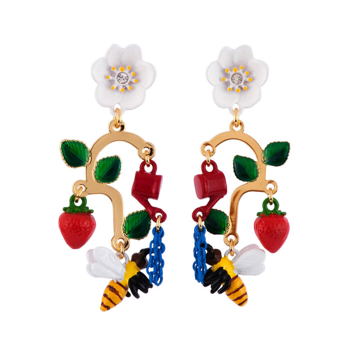 N2 Mon Potager Strawberry, Bee And Watecan Earrings | AFMM1151 
