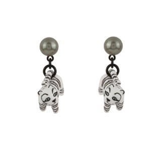 N2X Nicolas Buffe White And Black Tiger Earrings | AENB111T/1 - Les Nereides