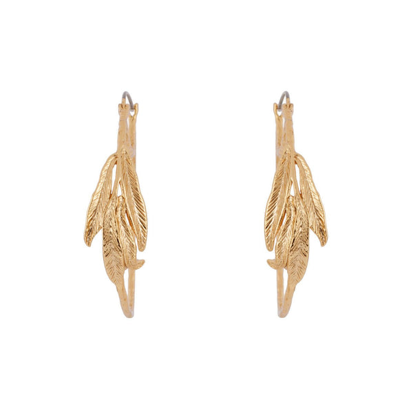 Nature Flamboyante Hoops Leaf Sage Earrings | AFNF1051 - Les Nereides