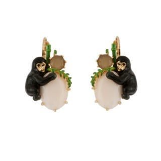 Obscurité Ostentatoire Pale Pink Stone & Gorilla Earrings | AEOO104D/1 - Les Nereides