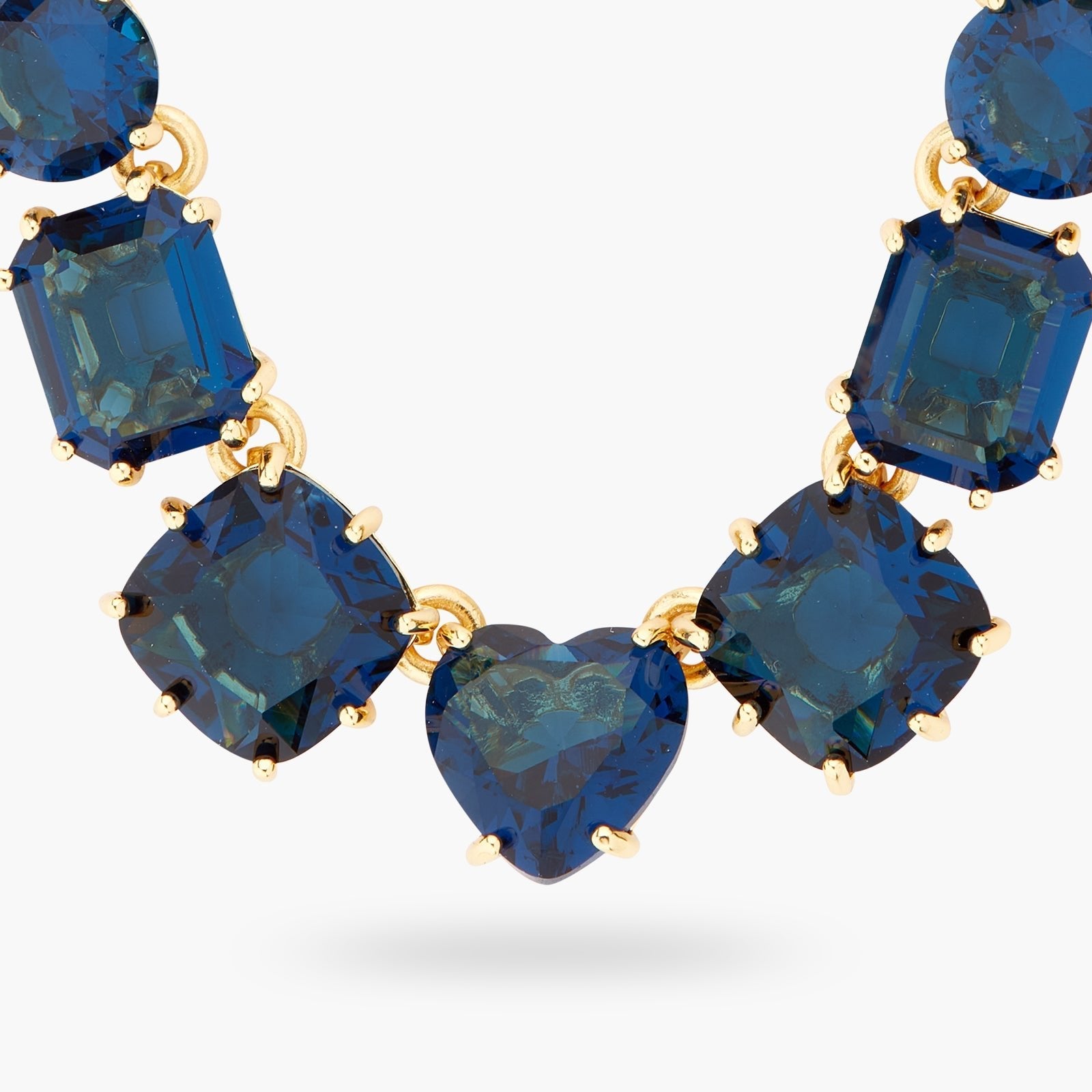 Ocean Blue Diamantine 9 Stone Fine Necklace | ASLD3181 - Les Nereides