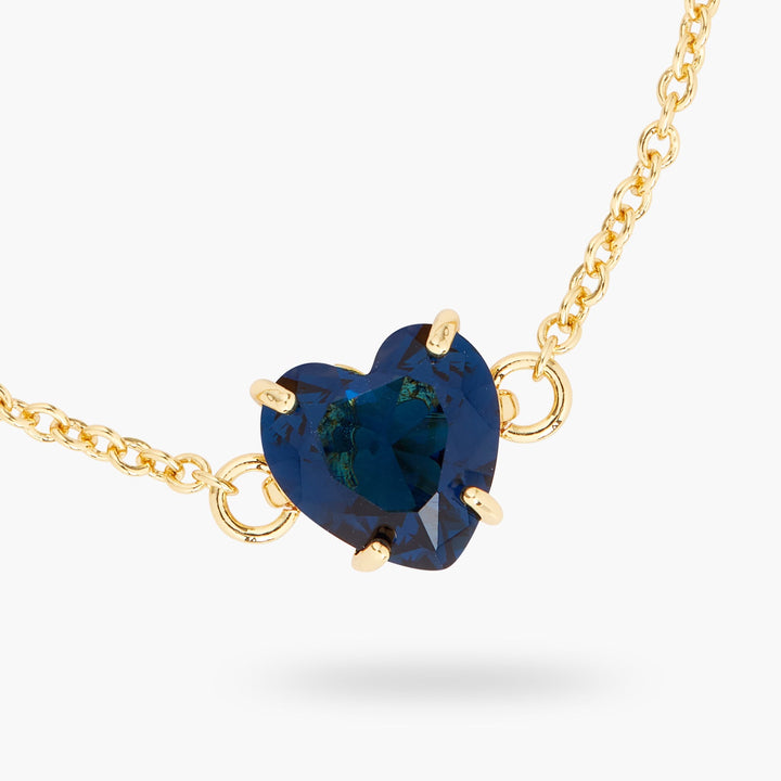 Ocean Blue Diamantine Heart Stone Fine Bracelet | ASLD2531 - Les Nereides