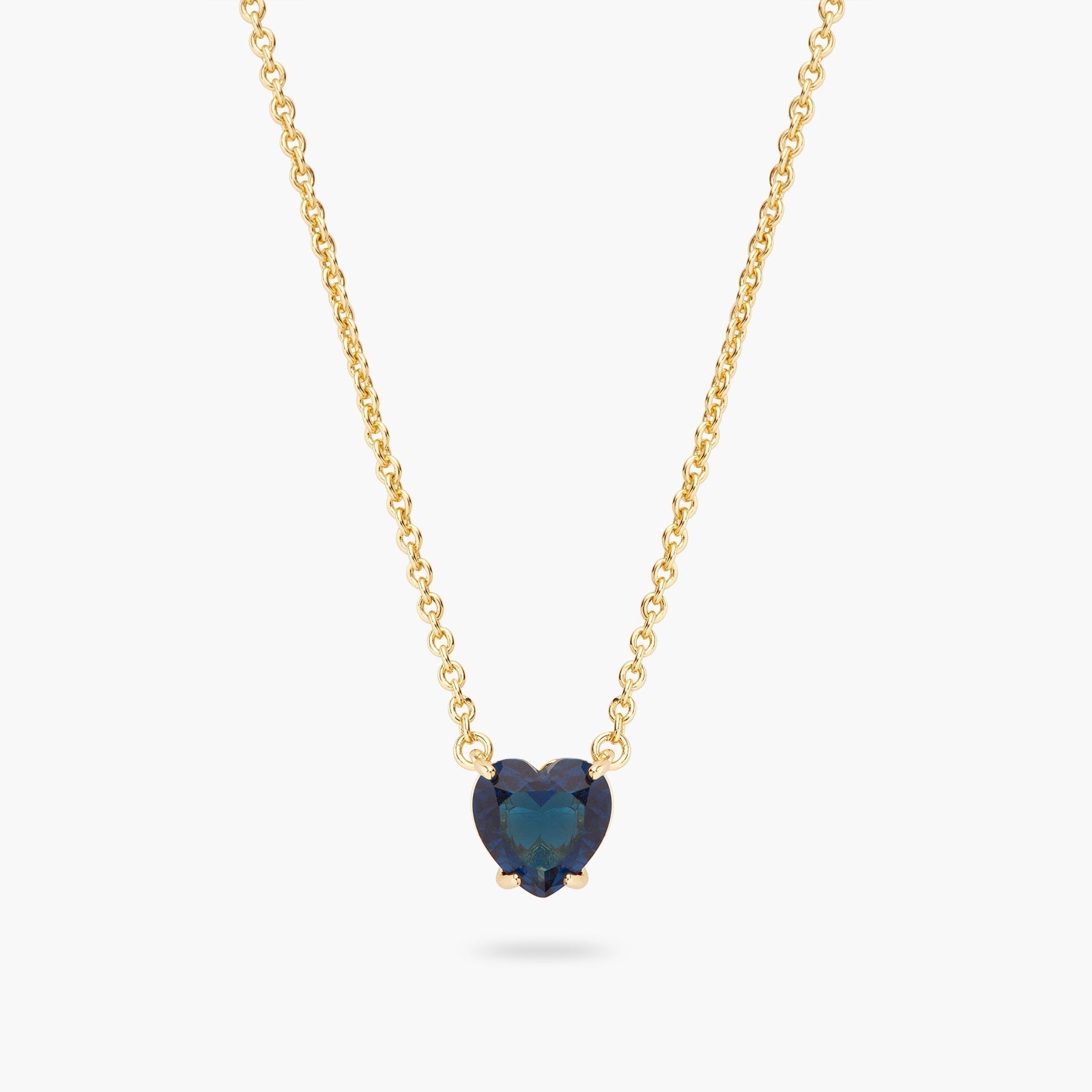 Ocean Blue Diamantine Heart Stone Pendant Necklace | ASLD3531 - Les Nereides