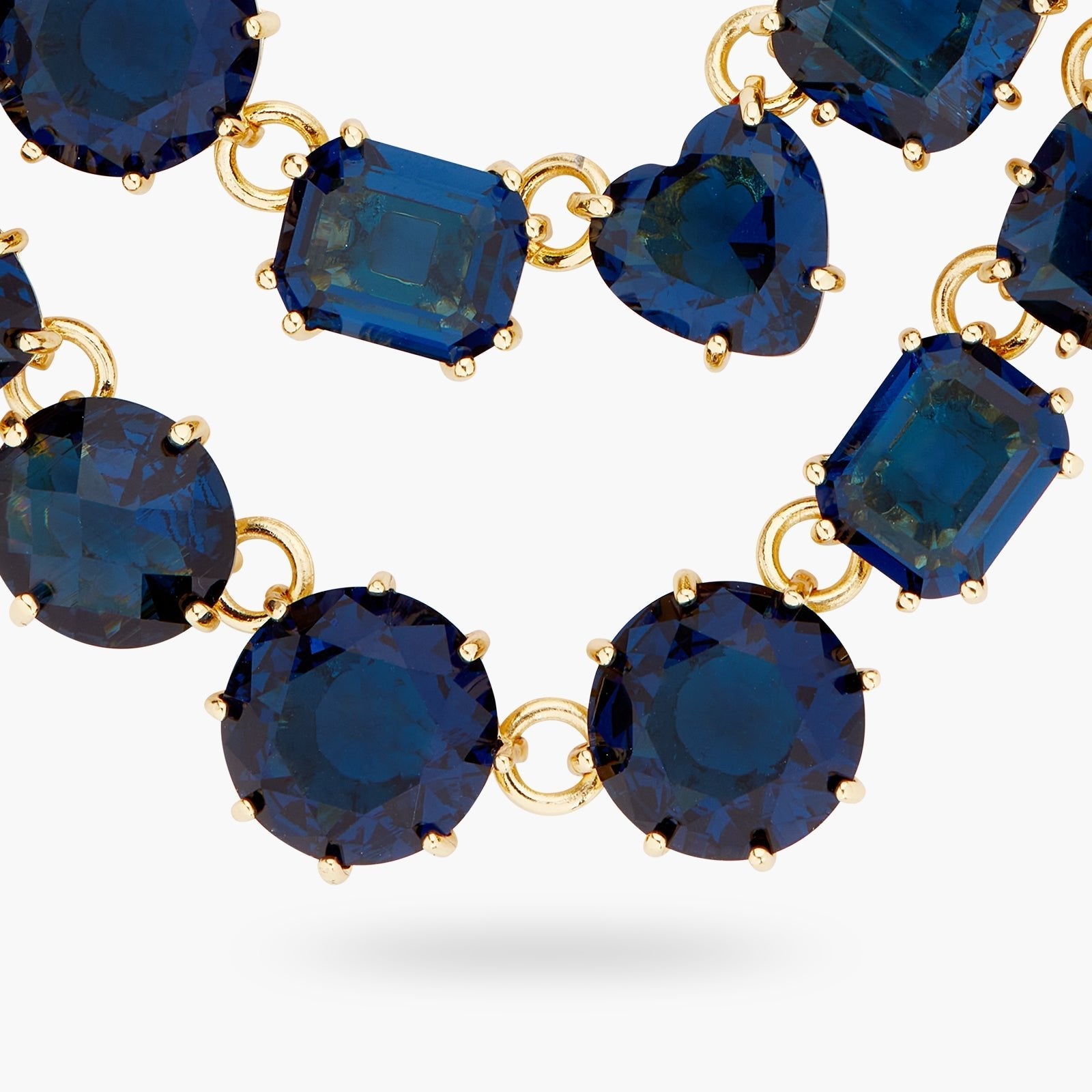 Ocean Blue Diamantine Luxurious Double - Row Necklace | ASLD3551 - Les Nereides