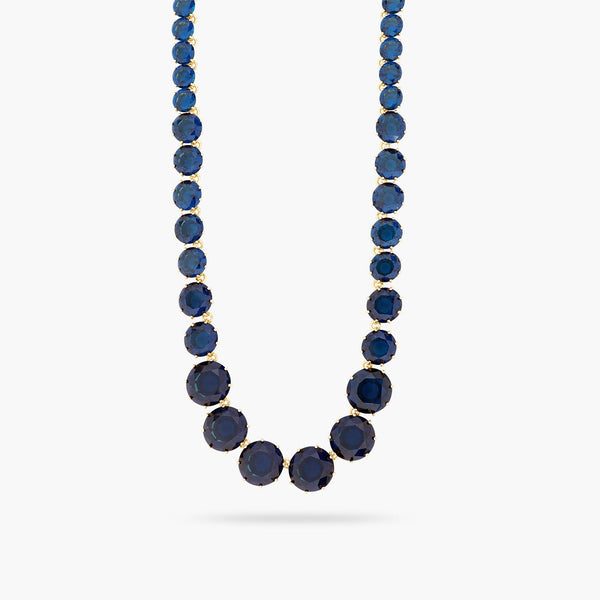 Ocean Blue Diamantine Multiple Round Stone Long Necklace | ASLD3511 - Les Nereides