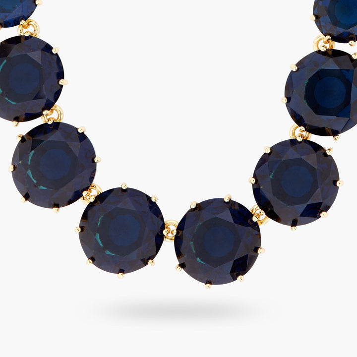 Ocean Blue Diamantine Multiple Round Stone Long Necklace | ASLD3511 - Les Nereides