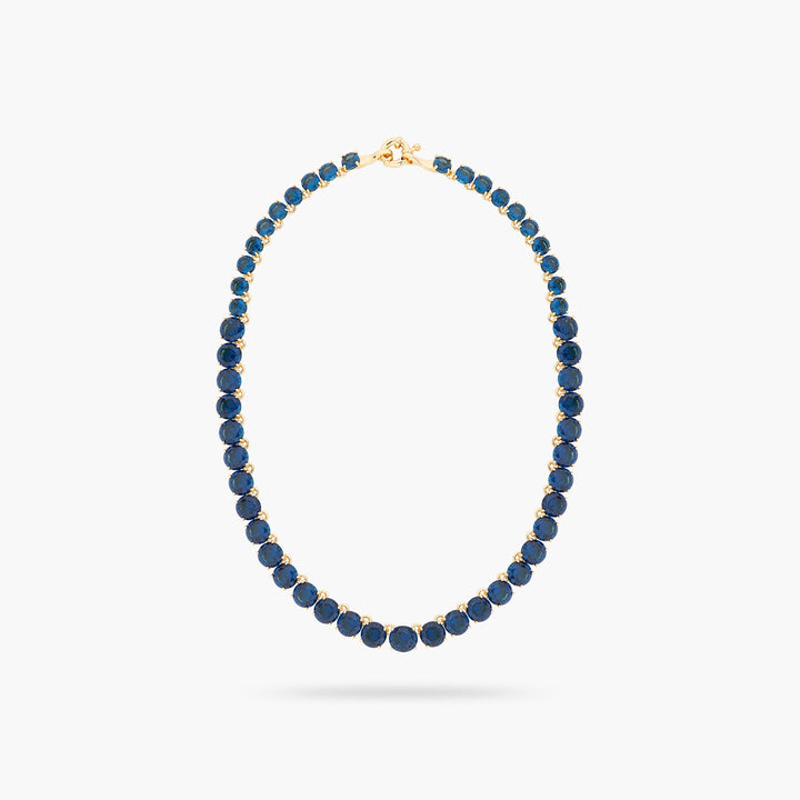 Ocean Blue Diamantine Round Stone Choker Necklace | ASLD3321 - Les Nereides