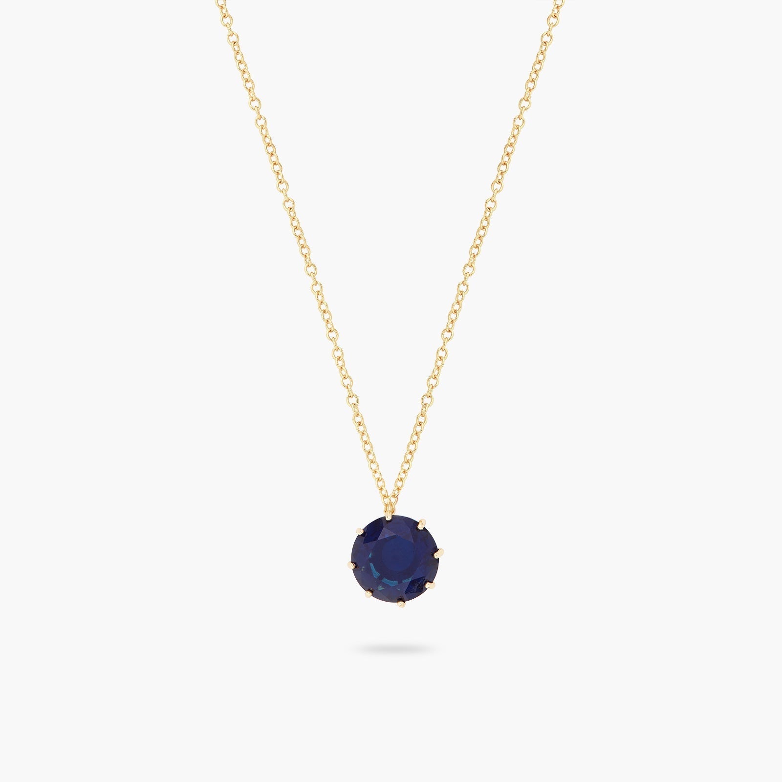 Ocean Blue Diamantine Round Stone Long Necklace | ASLD3331 - Les Nereides