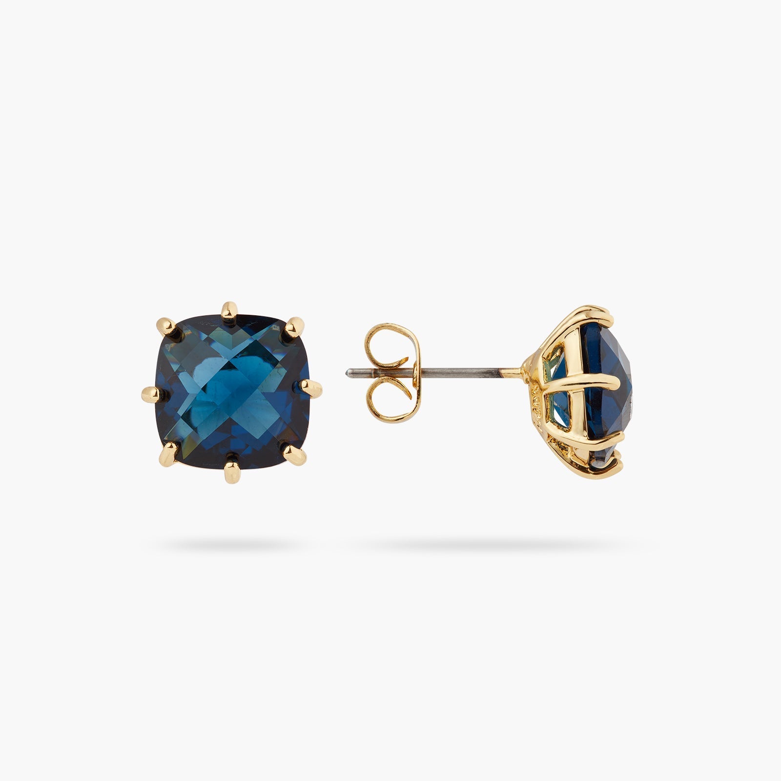 Ocean Blue Diamantine Square Stone Earrings | ASLD1011 - Les Nereides