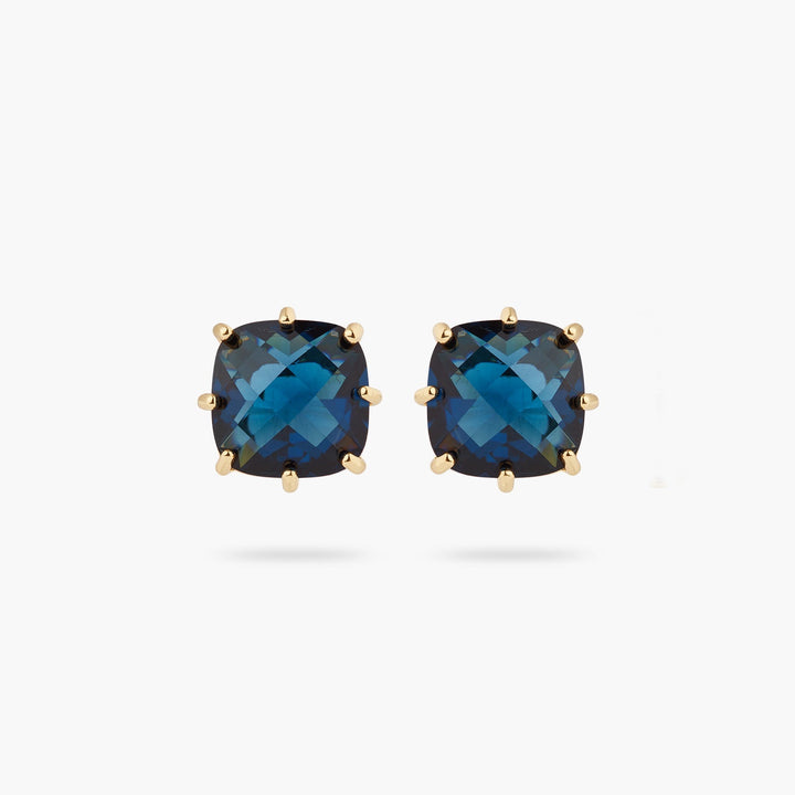 Ocean Blue Diamantine Square Stone Earrings | ASLD1011 - Les Nereides