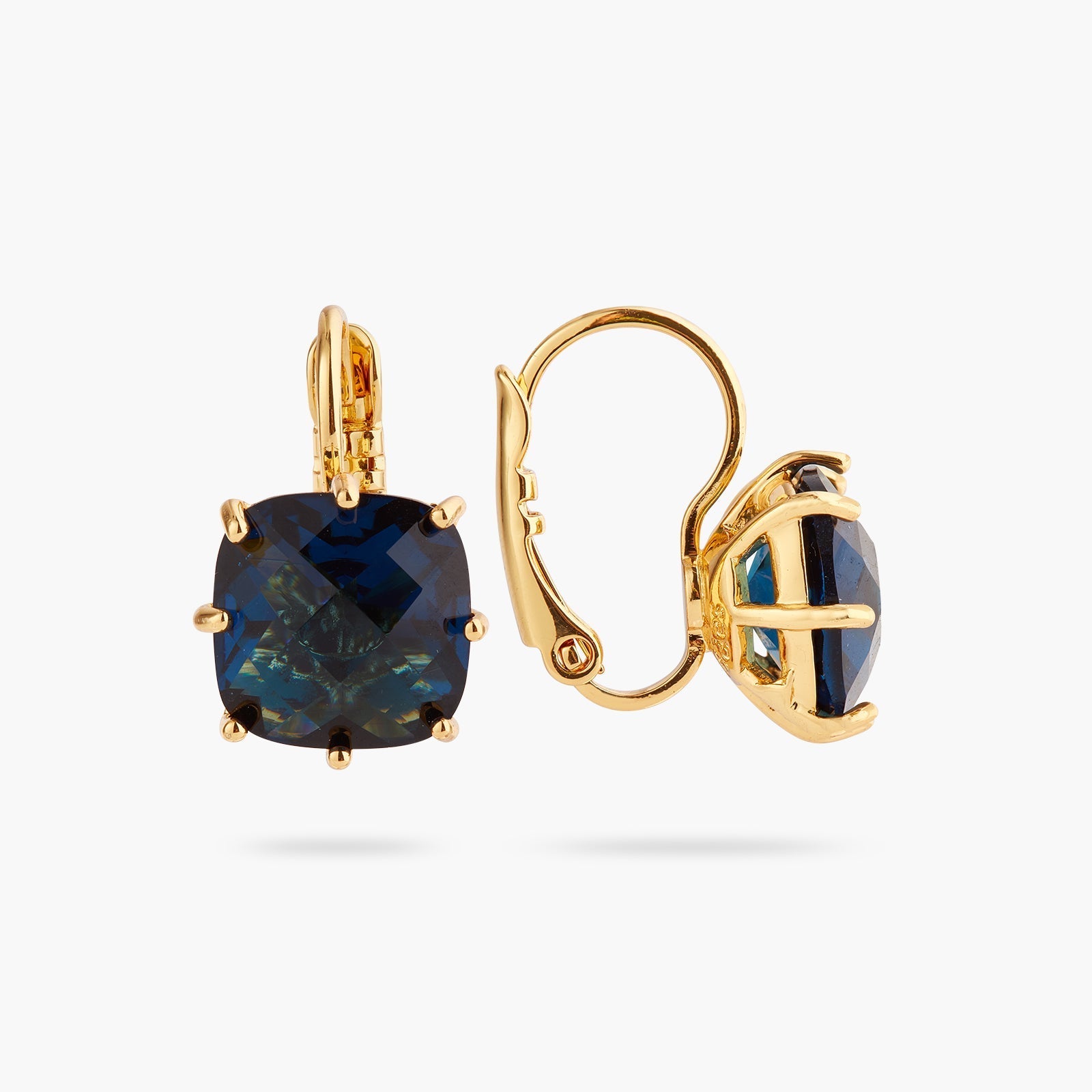 Ocean Blue Diamantine Square Stone Earrings | ASLD1011 - Les Nereides