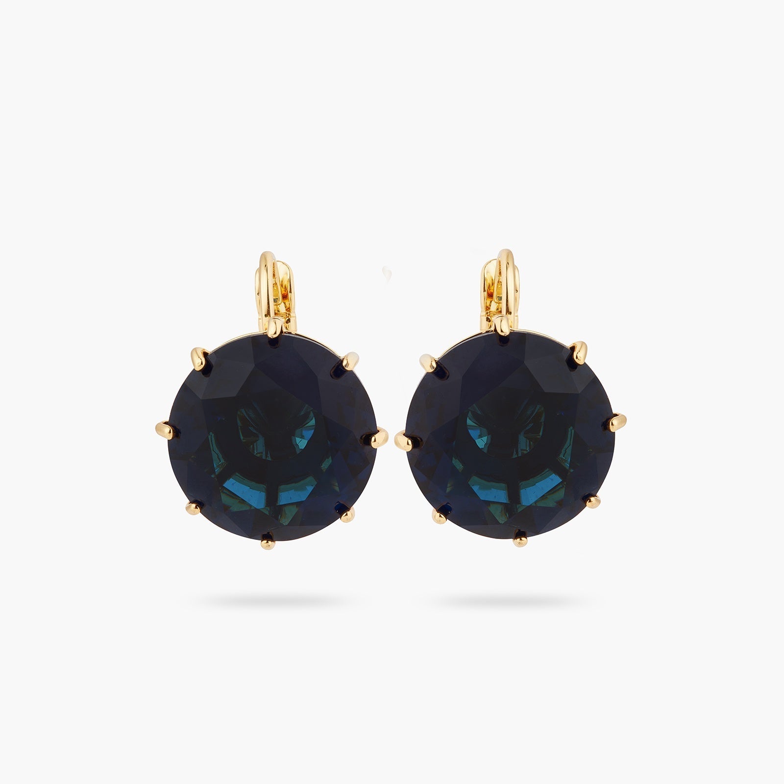 Ocean Blue Dimantine Round Stone Earrings | ASLD1401 - Les Nereides