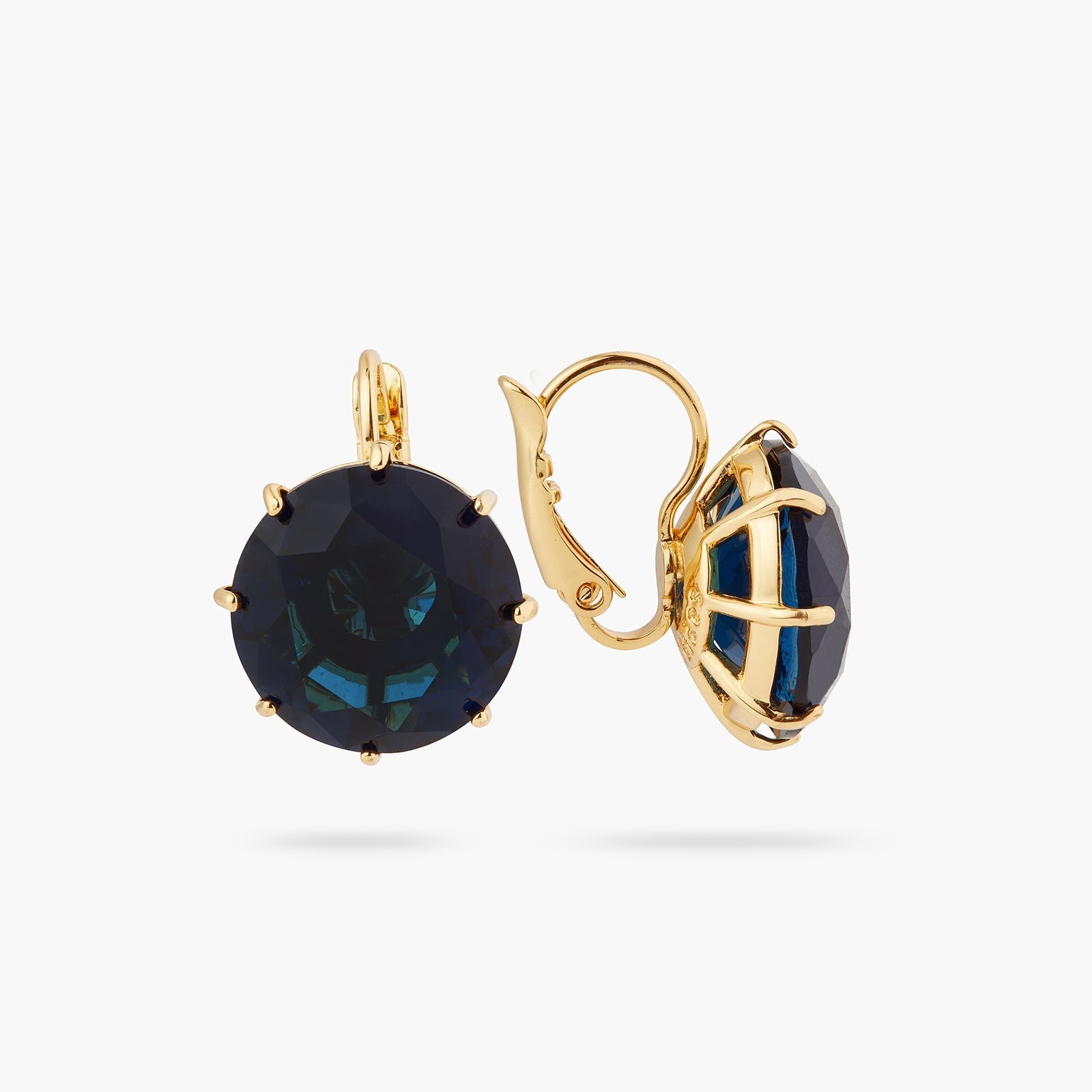 Ocean Blue Dimantine Round Stone Earrings | ASLD1401 - Les Nereides