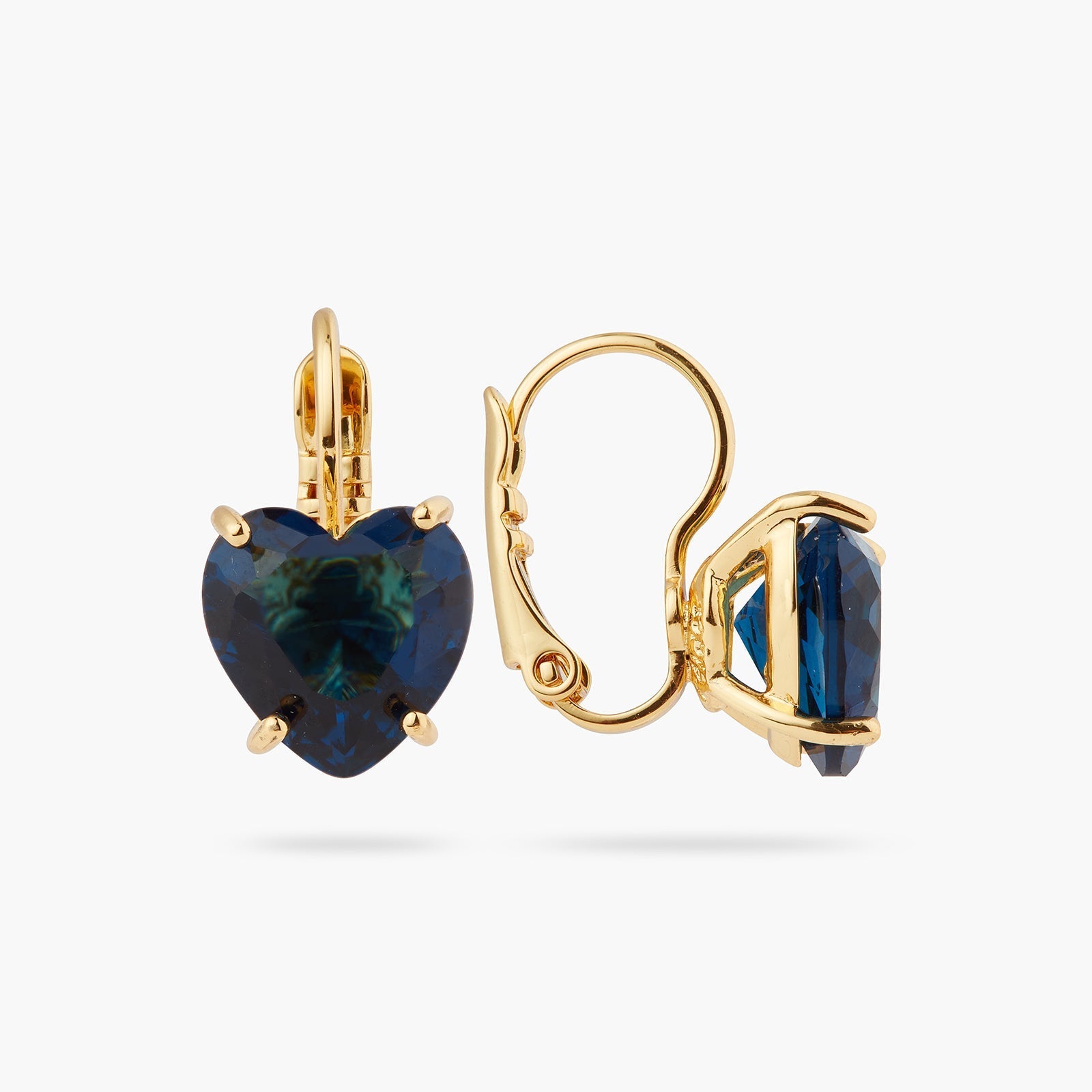 Ocean Blue Heart - Shaped Stone Sleeper Earrings | ASLD1451 - Les Nereides