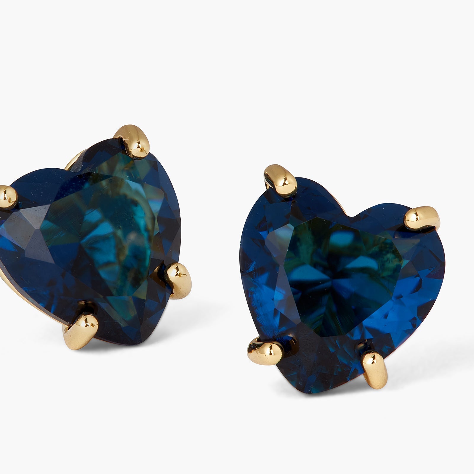 Ocean Blue Heart - Shaped Stone Sleeper Earrings | ASLD1451 - Les Nereides