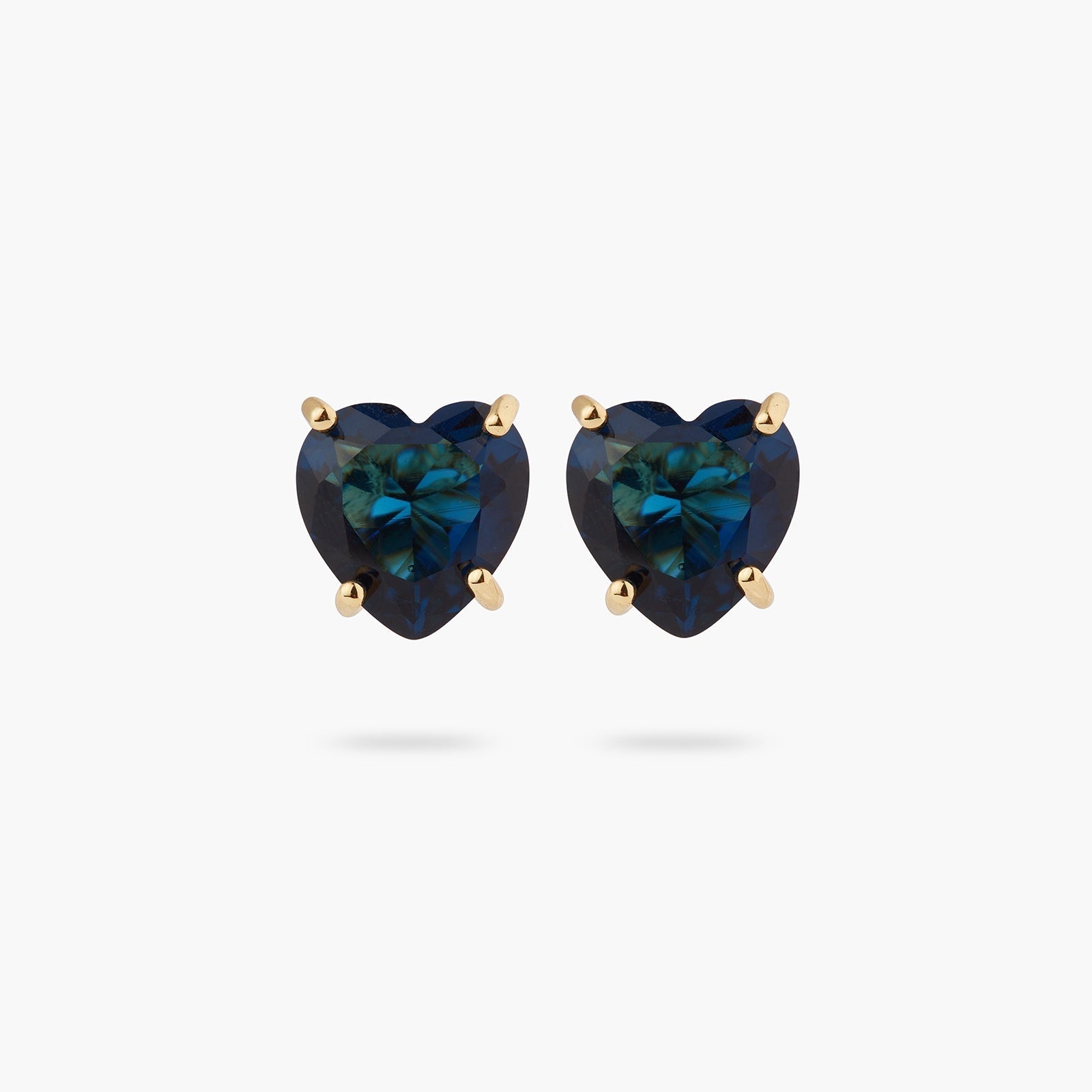 Ocean Blue Heart - Shaped Stone Sleeper Earrings | ASLD1451 - Les Nereides