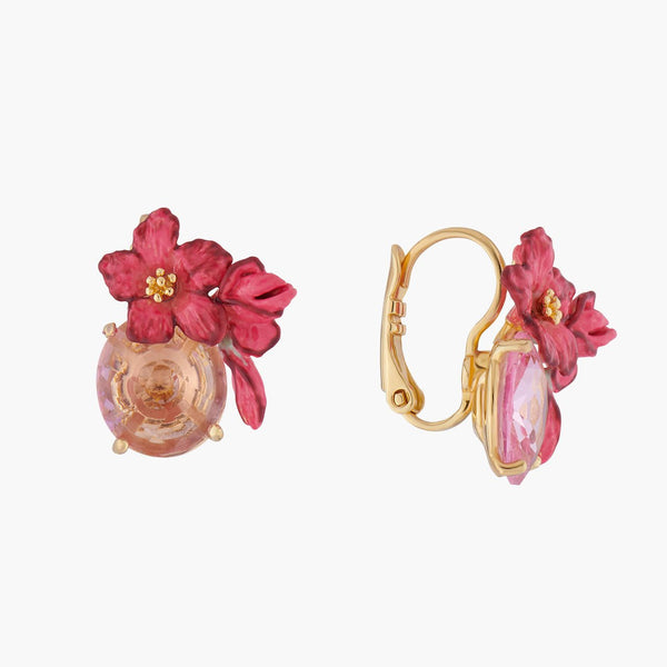 Oleander Flower Dormeuses Earrings | ALPE1031 - Les Nereides
