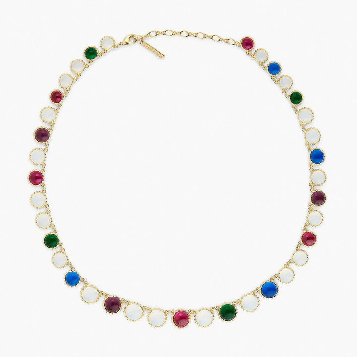 One Row Coloured Stones Necklace | APJS3031 - Les Nereides