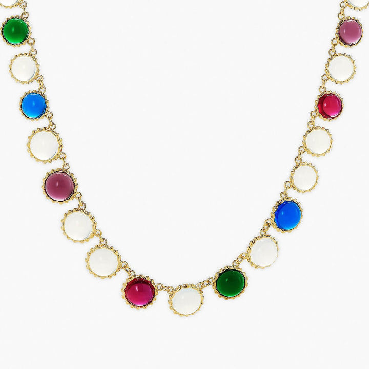 One Row Coloured Stones Necklace | APJS3031 - Les Nereides