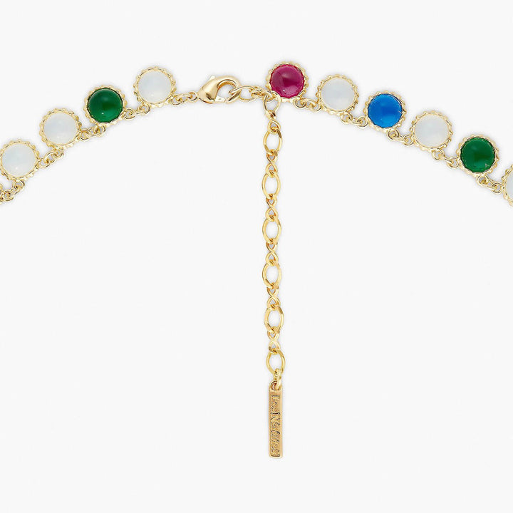 One Row Coloured Stones Necklace | APJS3031 - Les Nereides