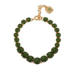 One Row La Diamantine Multi Stones Forest Green Bracelet | AELD2521 - Les Nereides