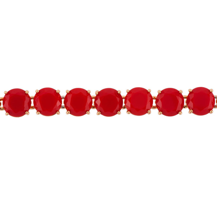 One Row La Diamantine Multi Stones Vermillion Red Bracelet | AFLD2521 - Les Nereides