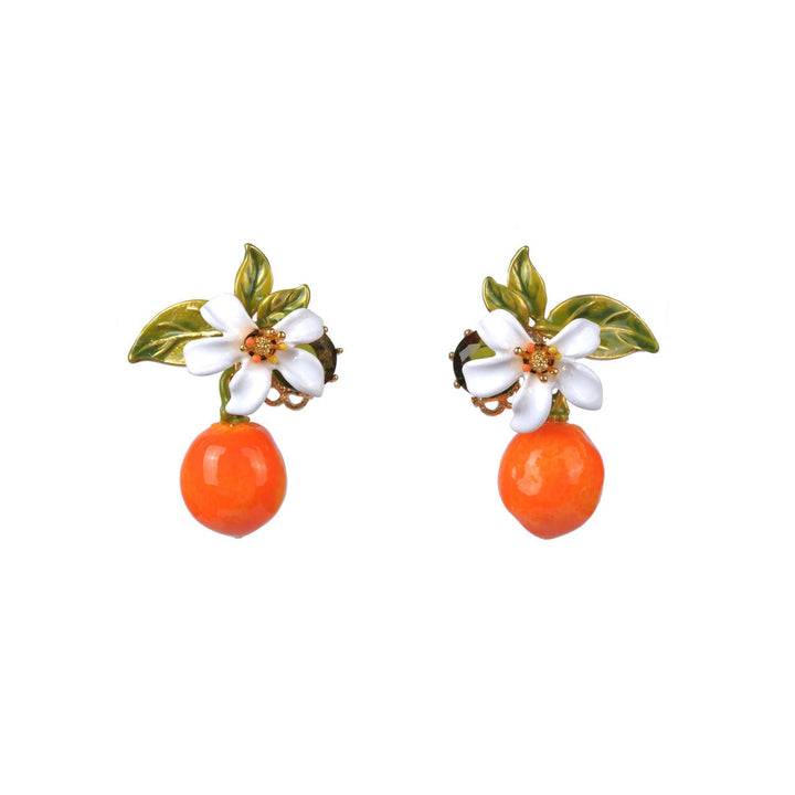 Orange And Orange Blossom Tube Earrings | ABJP105T/1 - Les Nereides