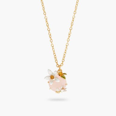 Orange Blossom And Faceted Crystal Pendant Necklace | AQNC3031 - Les Nereides
