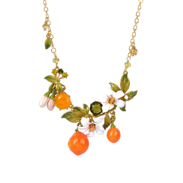 Orange Blossoms And Oranges Collar Necklace | ABJP3051 - Les Nereides