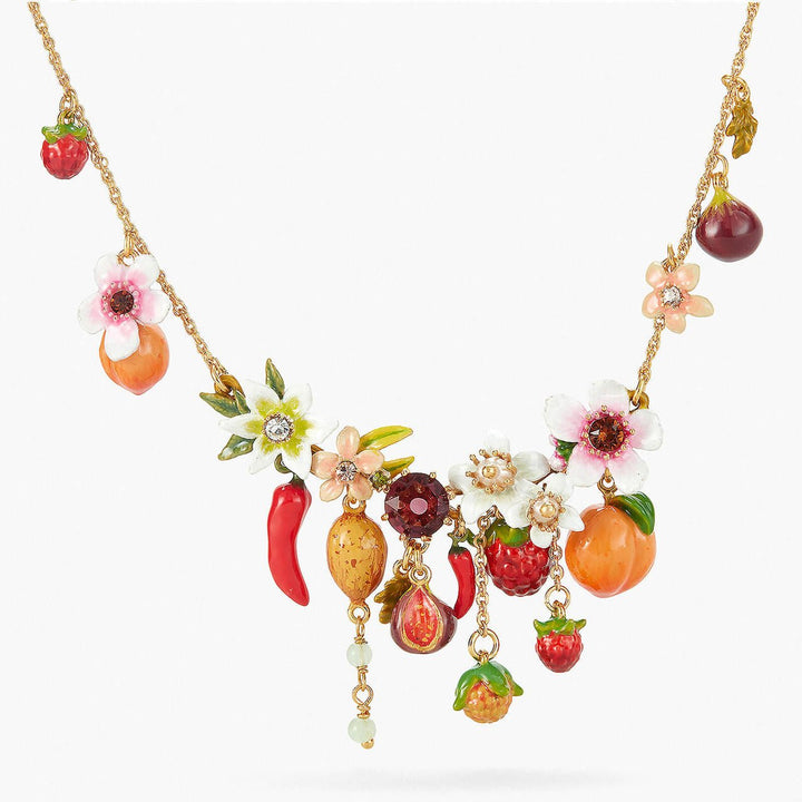 Orchard Fruits And Flowers Statement Necklace | APVE3011 - Les Nereides