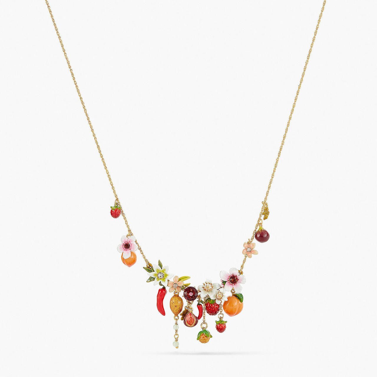 Orchard Fruits And Flowers Statement Necklace | APVE3011 - Les Nereides