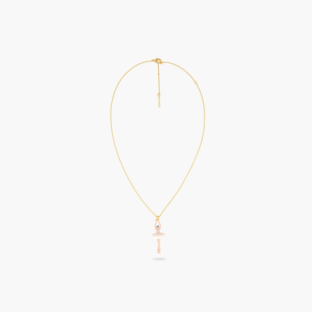 Pale Pink And White Ballerina Pendant Necklace | AQDD3591 - Les Nereides
