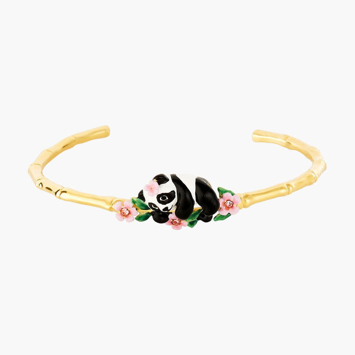 Panda And Flowers Bangle Bracelet | ANFL2011 - Les Nereides