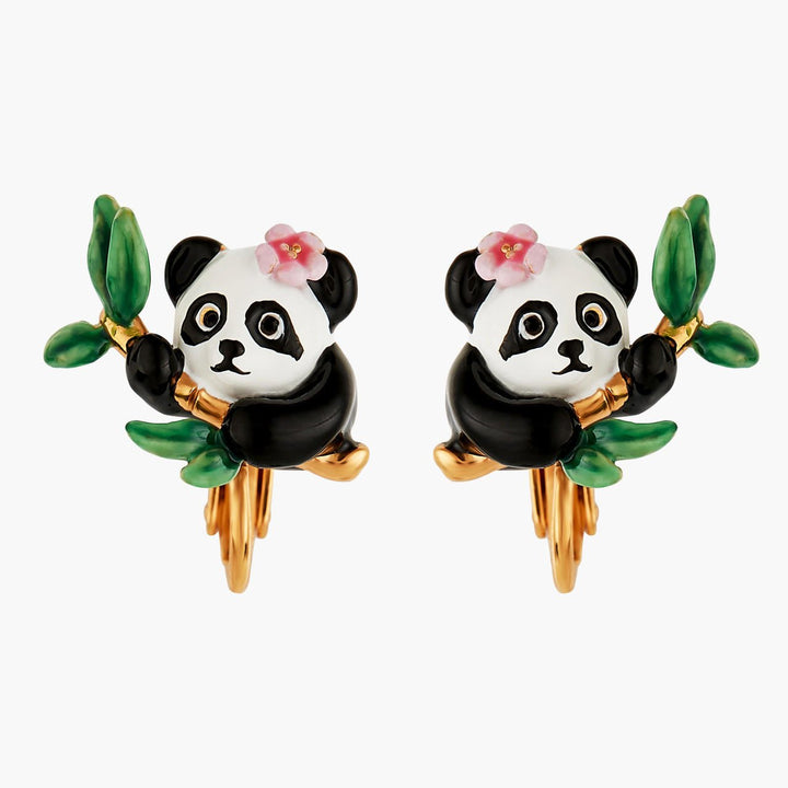 Panda And Flowers Earrings | ANFL1011 - Les Nereides