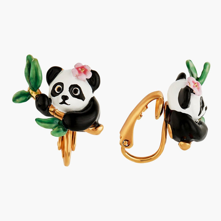Panda And Flowers Earrings | ANFL1011 - Les Nereides