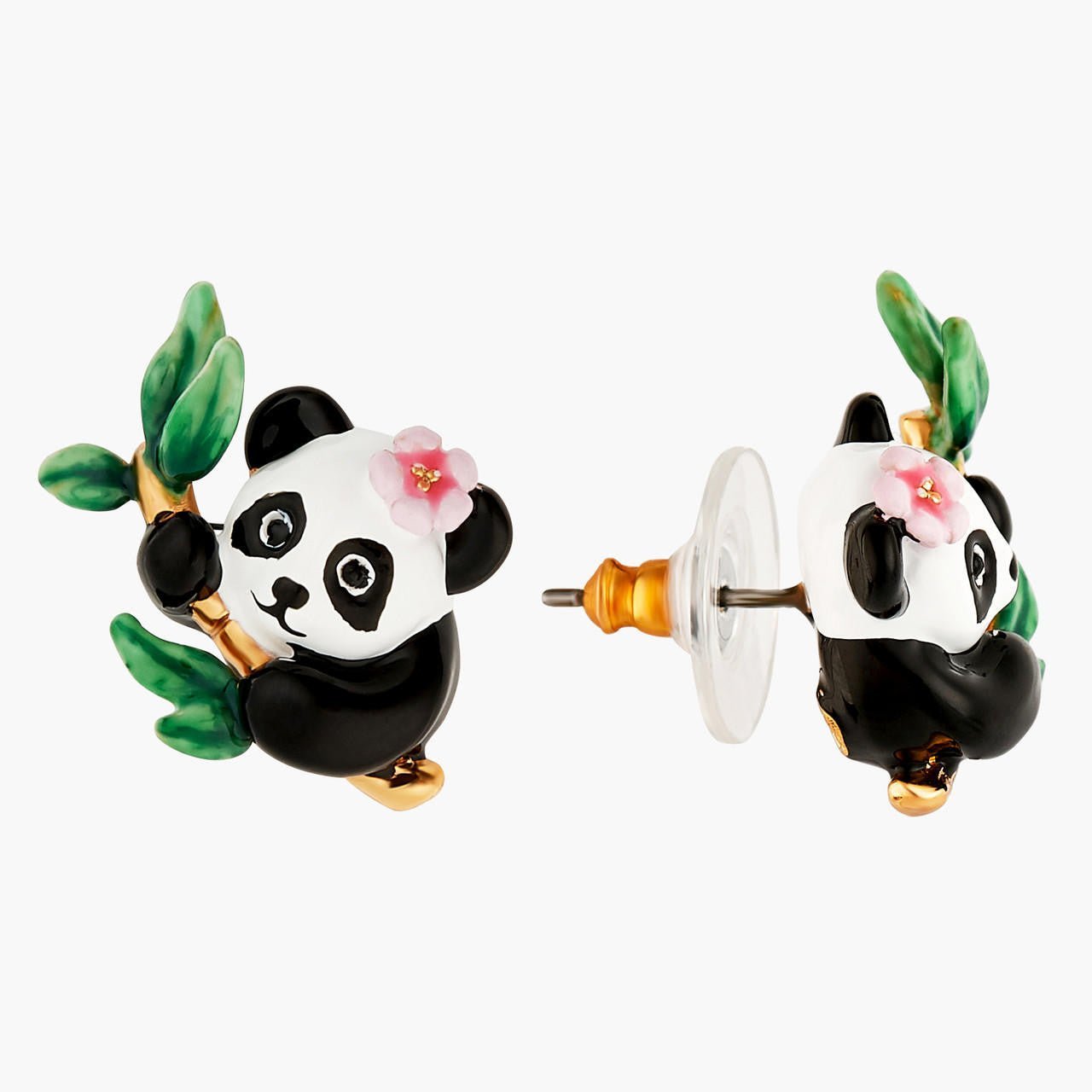Panda And Flowers Earrings | ANFL1011 - Les Nereides