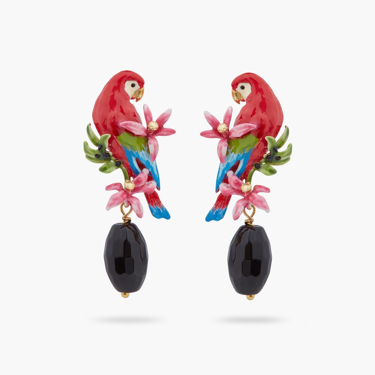 Parrot And Bauhinia Flower Earrings | ARPA1011 - Les Nereides