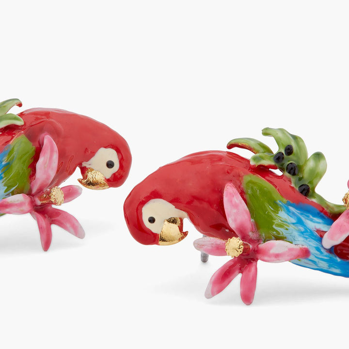 Parrot And Bauhinia Flower Earrings | ARPA1011 - Les Nereides