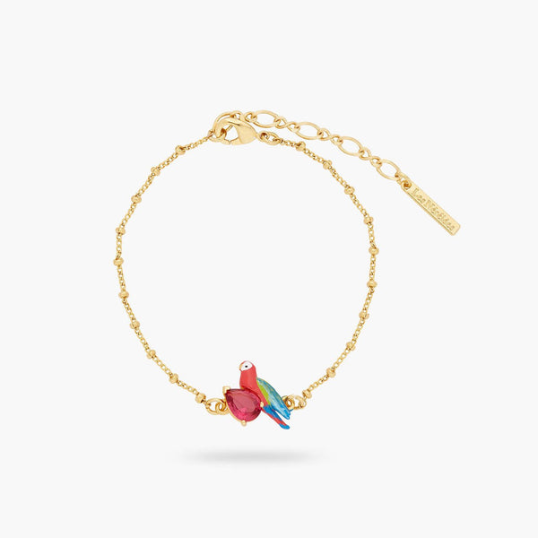 Parrot And Faceted Crystal Thin Bracelet | ARPA2021 - Les Nereides
