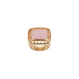 Parure Geometrique Pink Stone, Gold Frame Rings | ACPG605/11 - Les Nereides
