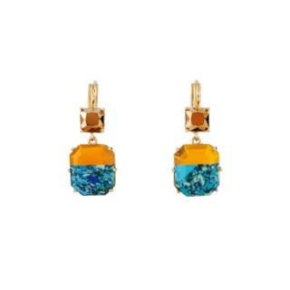 Parure Geometrique Yellow & Blue Stone Earrings | ACPG1021 - Les Nereides