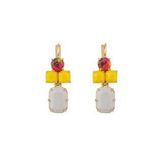 Parure Geometrique Yellow,Grey Stones Earrings | ACPG1071 - Les Nereides