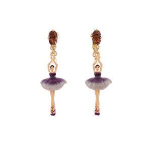 Pas de Deux Aurore Purple Faceted Crystal Earrings | ACDD1154 - Les Nereides