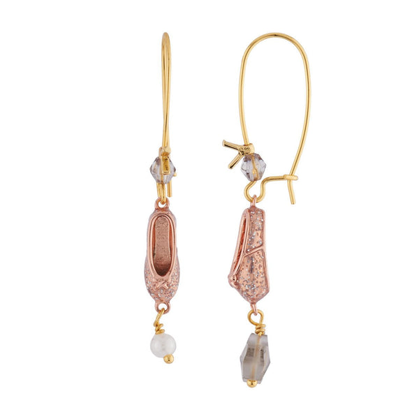 Pas de Deux Ballet Shoe Pink Gold Earrings | AIDD1102 - Les Nereides